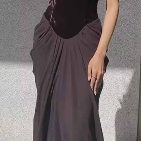 NWT Meshki Roxanne Velvet Corset Maxi Dress - Cacao Brown XS Xsmall 2US 34EU - Picture 10 of 12